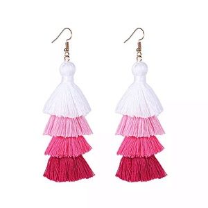 Tassel Earrings Pink